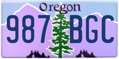 OR license plate 987BGC