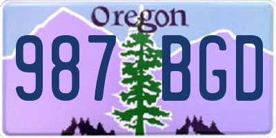 OR license plate 987BGD
