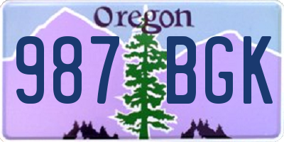 OR license plate 987BGK