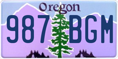 OR license plate 987BGM