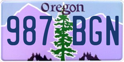 OR license plate 987BGN