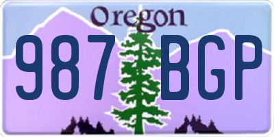 OR license plate 987BGP