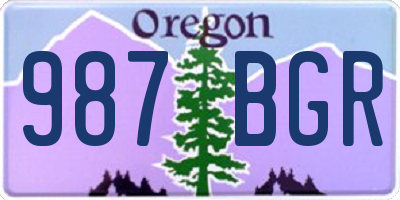 OR license plate 987BGR