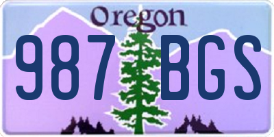OR license plate 987BGS