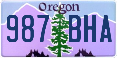 OR license plate 987BHA