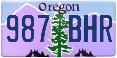 OR license plate 987BHR