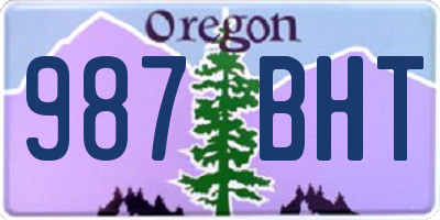 OR license plate 987BHT