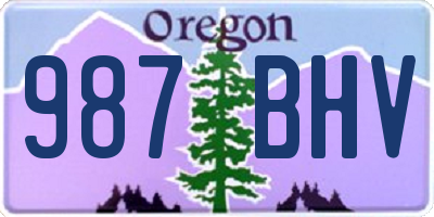 OR license plate 987BHV