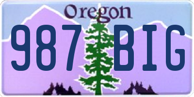 OR license plate 987BIG