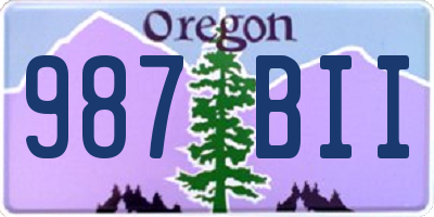 OR license plate 987BII