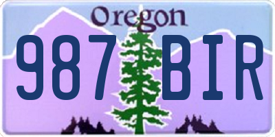 OR license plate 987BIR