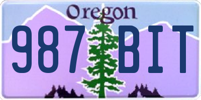 OR license plate 987BIT