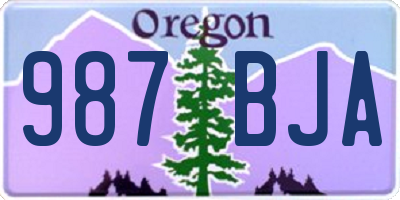 OR license plate 987BJA