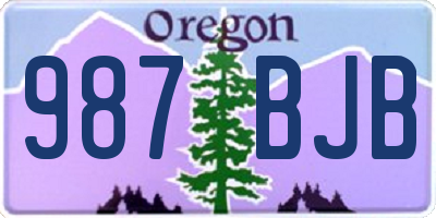 OR license plate 987BJB