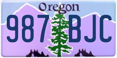 OR license plate 987BJC