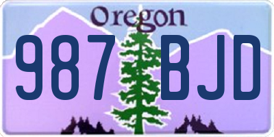 OR license plate 987BJD