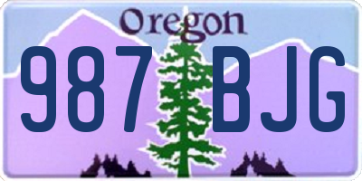 OR license plate 987BJG