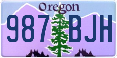 OR license plate 987BJH