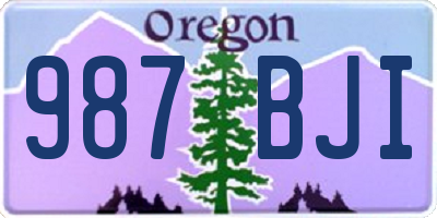 OR license plate 987BJI