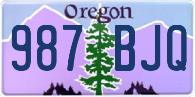 OR license plate 987BJQ