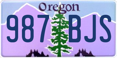 OR license plate 987BJS