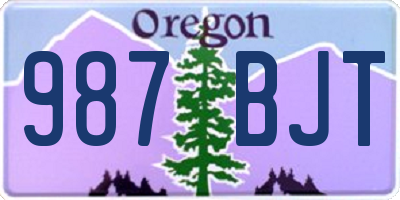 OR license plate 987BJT