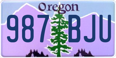 OR license plate 987BJU