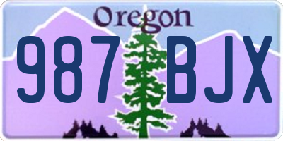 OR license plate 987BJX
