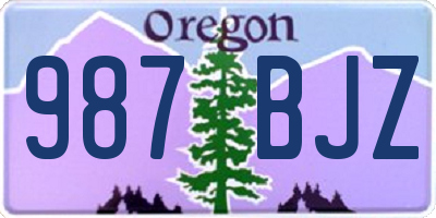 OR license plate 987BJZ