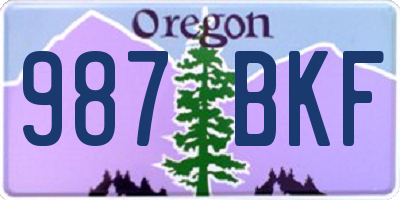 OR license plate 987BKF