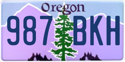 OR license plate 987BKH
