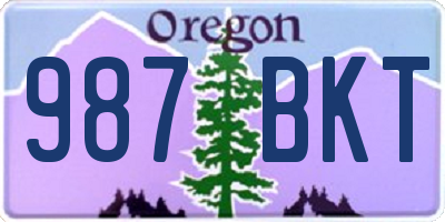 OR license plate 987BKT