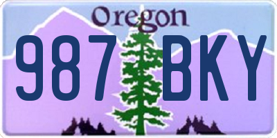 OR license plate 987BKY