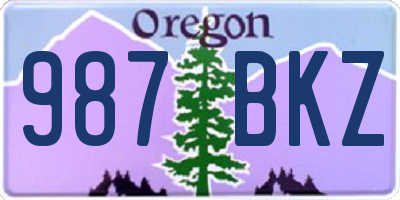 OR license plate 987BKZ
