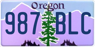 OR license plate 987BLC