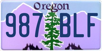 OR license plate 987BLF