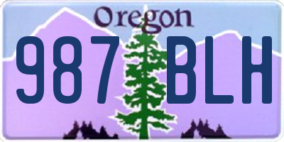 OR license plate 987BLH