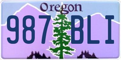 OR license plate 987BLI