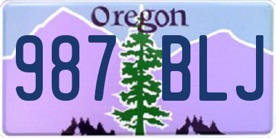 OR license plate 987BLJ