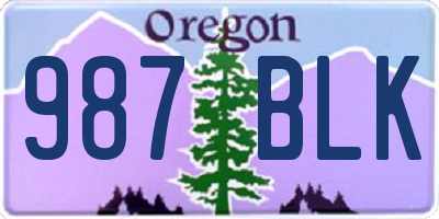 OR license plate 987BLK