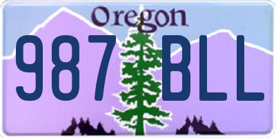 OR license plate 987BLL