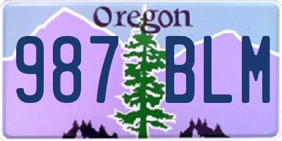 OR license plate 987BLM