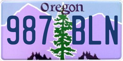 OR license plate 987BLN