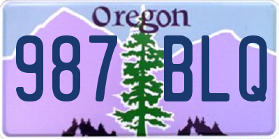 OR license plate 987BLQ