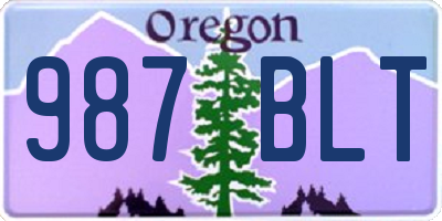 OR license plate 987BLT