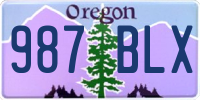 OR license plate 987BLX