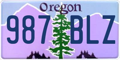 OR license plate 987BLZ