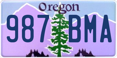 OR license plate 987BMA