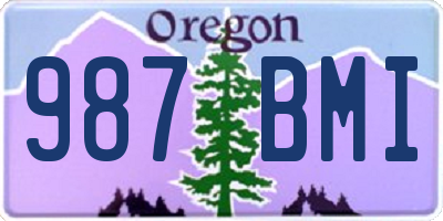 OR license plate 987BMI