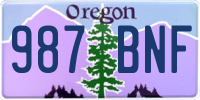 OR license plate 987BNF